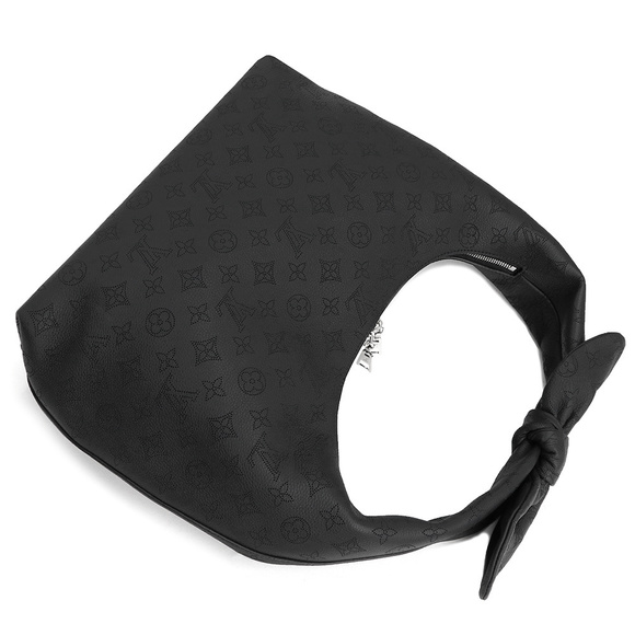 Why Knot MM Monogram Mahina Handbag Shoulder Bag Noir - Picture 6 of 6